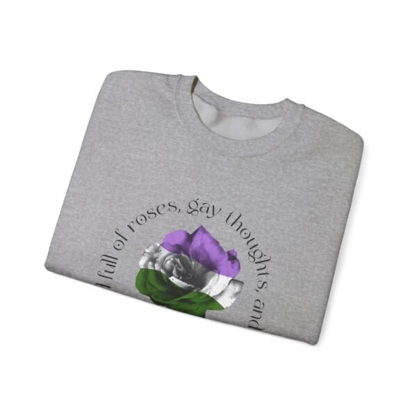 Gender Queer Flag Heavy Blend Crewneck Sweatshirt Valentines Day Unisex Size - Head Full Of Roses - Image 11