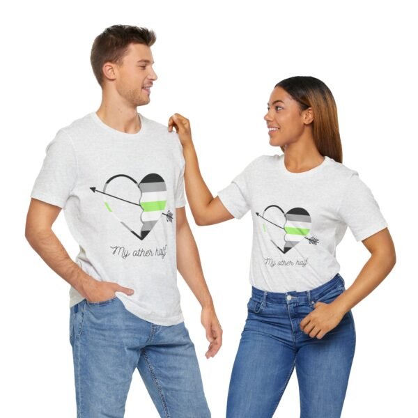 Agender Flag T-shirt Valentines Day Unisex Size - My Other Half - Image 8