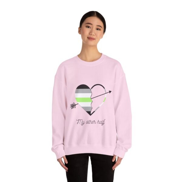 Agender Flag Heavy Blend Crewneck Sweatshirt Valentines Day Unisex Size - My Other Half - Image 16