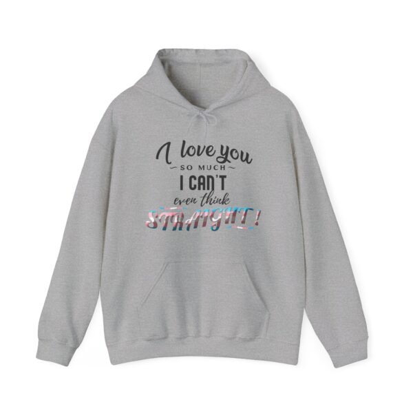 Transgender Flag Hoodie Valentine's Day Unisex Size - I Can't Even Think Straight - Image 8