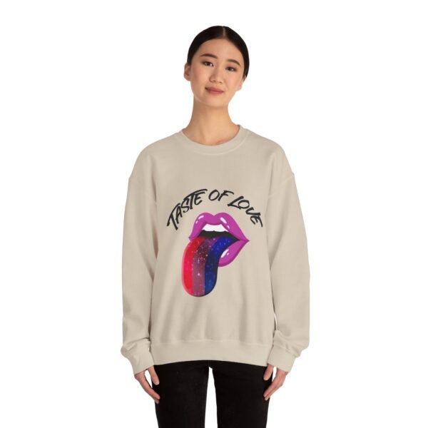Bisexual Flag Heavy Blend Crewneck Sweatshirt Valentines Day Unisex Size - Taste Of Love - Image 8