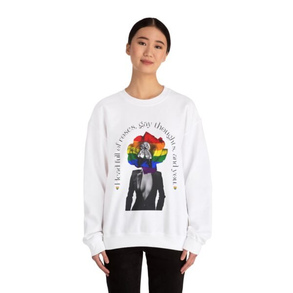 Two Spirit Flag Heavy Blend Crewneck Sweatshirt Valentines Day Unisex Size - Head Full Of Roses - Image 4