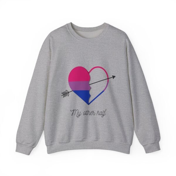 Bisexual Flag Heavy Blend Crewneck Sweatshirt Valentines Day Unisex Size - My Other Half - Image 9