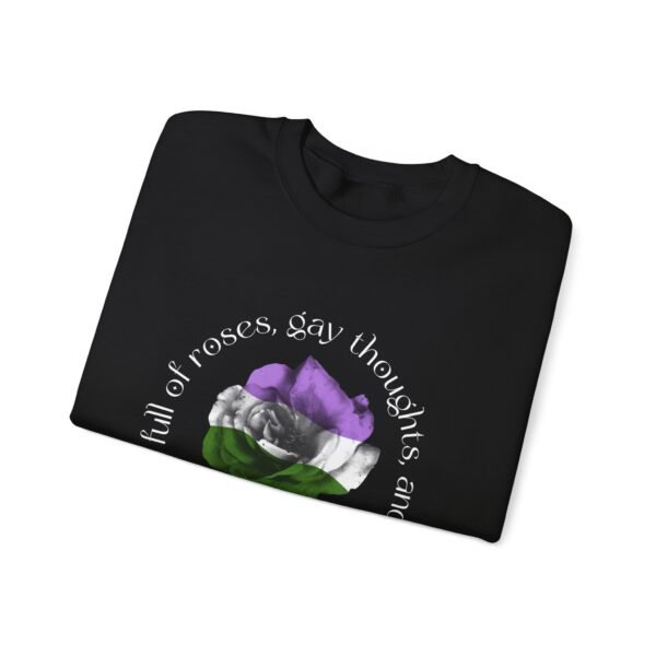Gender Queer Flag Heavy Blend Crewneck Sweatshirt Valentines Day Unisex Size - Head Full Of Roses - Image 7