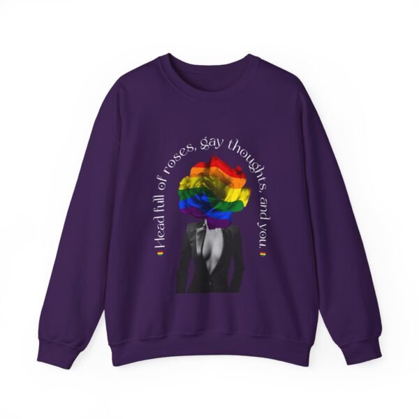 LGBT Flag Heavy Blend Crewneck Sweatshirt Valentines Day Unisex Size - Head Full Of Roses - Image 13