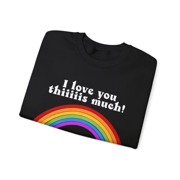 LGBT Flag Heavy Blend Crewneck Sweatshirt Valentines Day Unisex Size - I Love You Thiiiis Much - Image 7