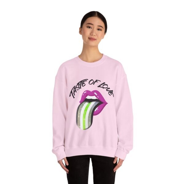 Agender Flag Heavy Blend Crewneck Sweatshirt Valentines Day Unisex Size - Taste Of Love - Image 12