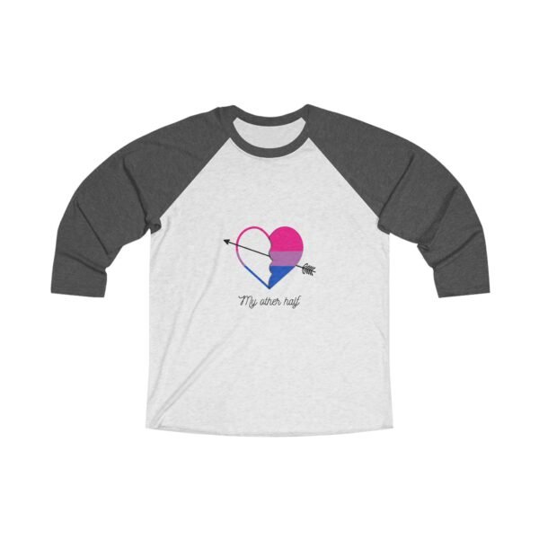 Bisexual Flag Tri-Blend Raglan Tee Valentines Day Unisex Size - My Other Half