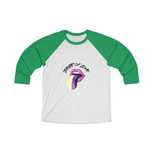 Non Binary Flag Tri-Blend Raglan Tee Valentines Day Unisex Size - Taste Of Love - Image 5