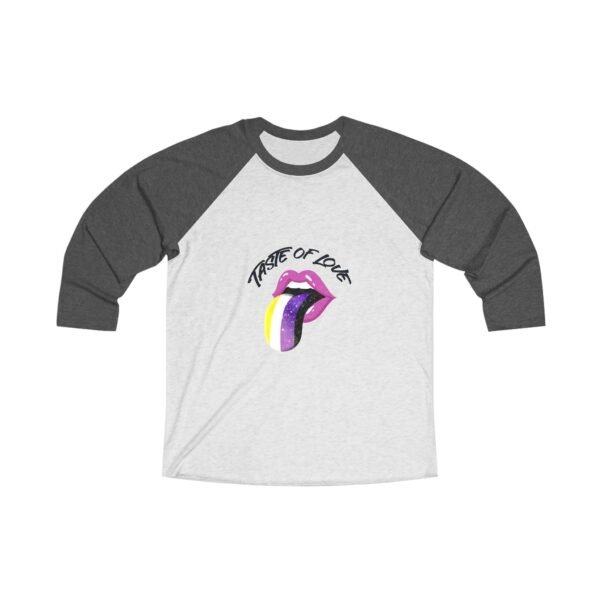 Non Binary Flag Tri-Blend Raglan Tee Valentines Day Unisex Size - Taste Of Love