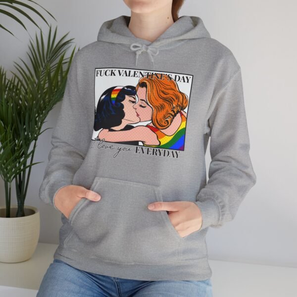 LGBTQ Hoodie Valentine's Day Unisex Size - Fuck Valentine's Day - Image 14