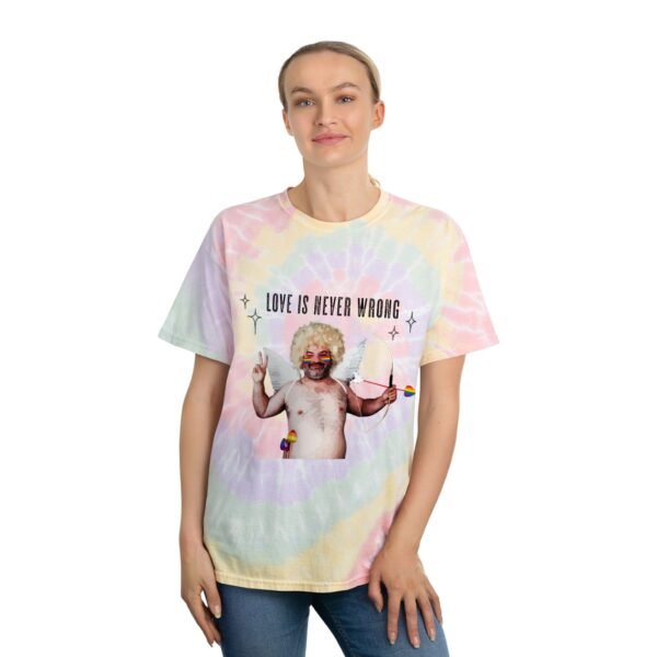 LGBT Flag Tie-Dye Spiral T-Shirt Valentines Day Unisex Size - Love Is Never Wrong - Image 4