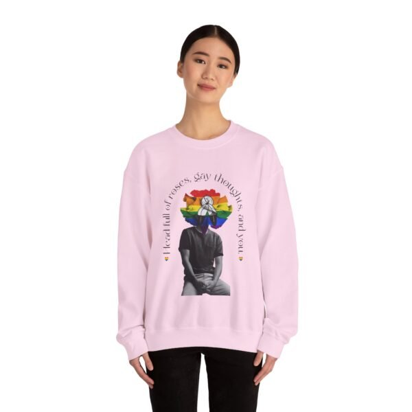 Two Spirit Flag Heavy Blend Crewneck Sweatshirt Valentines Day Unisex Size - Head Full Of Roses - Image 12