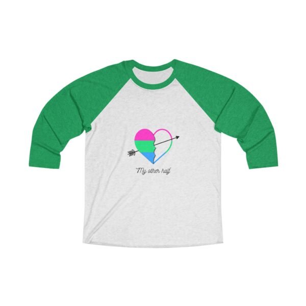 Polysexual Flag Tri-Blend Raglan Tee Valentines Day Unisex Size - My Other Half - Image 5