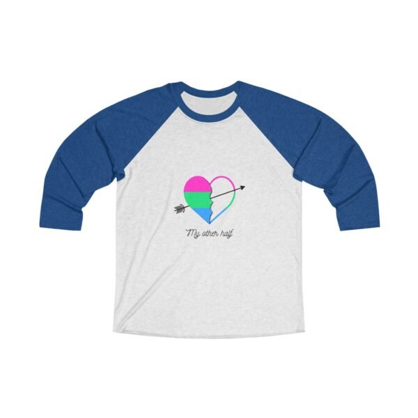 Polysexual Flag Tri-Blend Raglan Tee Valentines Day Unisex Size - My Other Half - Image 7