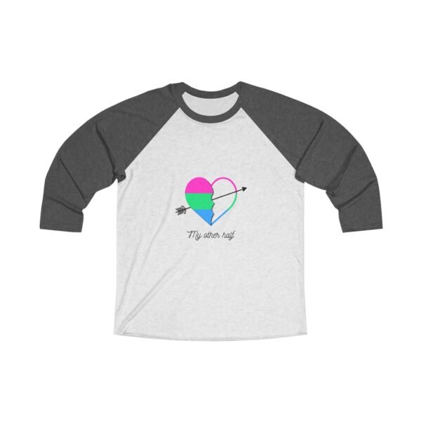 Polysexual Flag Tri-Blend Raglan Tee Valentines Day Unisex Size - My Other Half