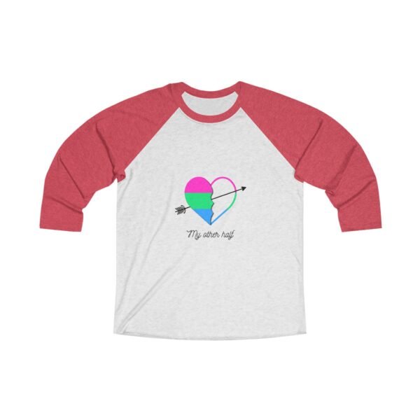 Polysexual Flag Tri-Blend Raglan Tee Valentines Day Unisex Size - My Other Half - Image 3