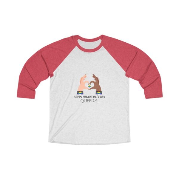 Straight Ally Flag Tri-Blend Raglan Tee Valentines Day Unisex Size - Happy Valentine's Day Queers - Image 3
