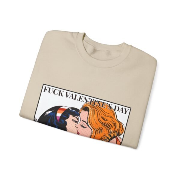 Lesbian Flag Heavy Blend Crewneck Sweatshirt Valentines Day Unisex Size - Fuck Valentine's Day I Love You Everyday - Image 7