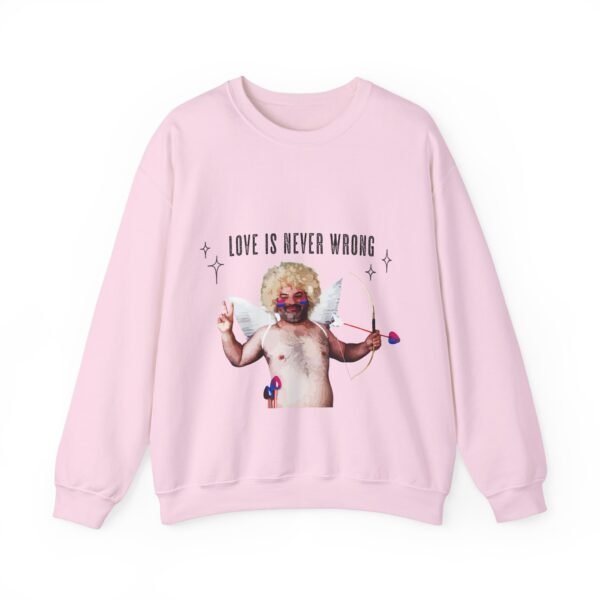 Bisexual Flag Heavy Blend Crewneck Sweatshirt Valentines Day Unisex Size - Love Is Never Wrong - Image 17