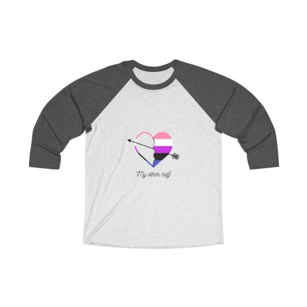 Genderfluid Flag Tri-Blend Raglan Tee Valentines Day Unisex Size - My Other Half