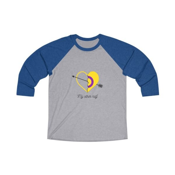 Intersexual Flag Tri-Blend Raglan Tee Valentines Day Unisex Size - My Other Half - Image 5