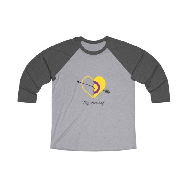 Intersexual Flag Tri-Blend Raglan Tee Valentines Day Unisex Size - My Other Half - Image 7