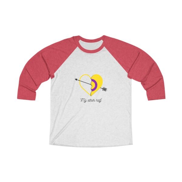 Intersexual Flag Tri-Blend Raglan Tee Valentines Day Unisex Size - My Other Half - Image 3
