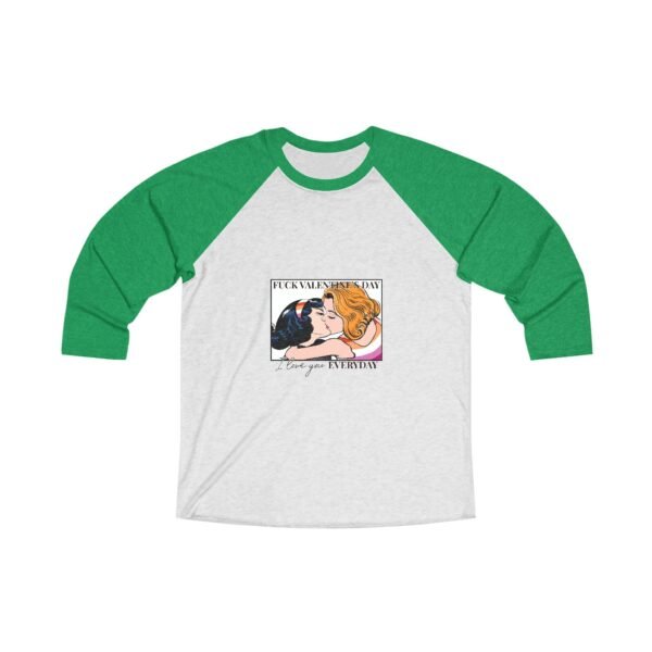 Lesbian Flag Tri-Blend Raglan Tee Valentines Day Unisex Size - Fuck Valentine's Day - Image 5