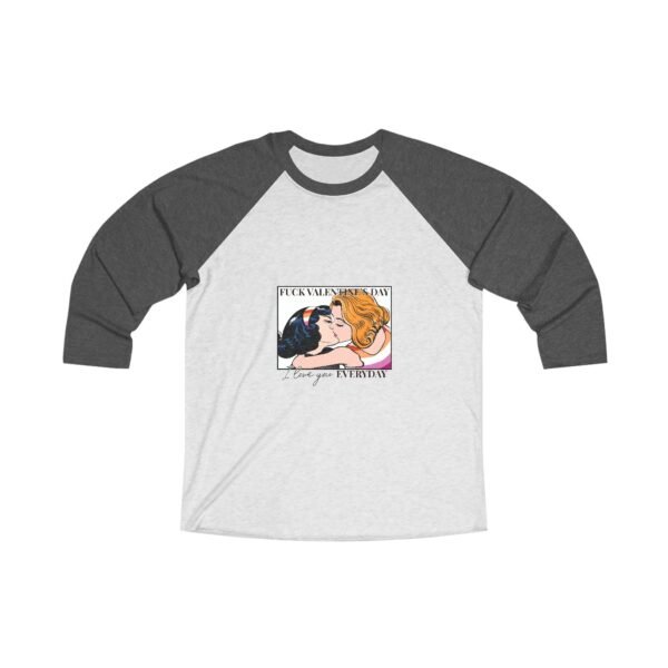 Lesbian Flag Tri-Blend Raglan Tee Valentines Day Unisex Size - Fuck Valentine's Day
