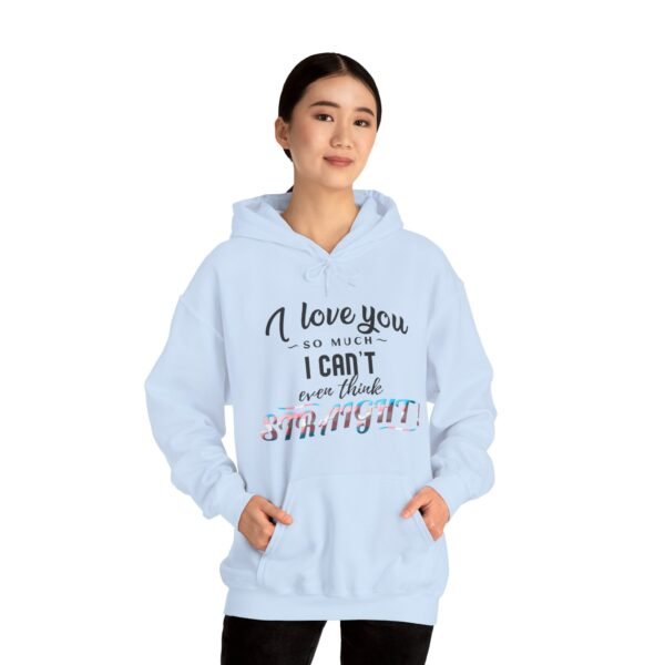 Transgender Flag Hoodie Valentine's Day Unisex Size - I Can't Even Think Straight - Image 17