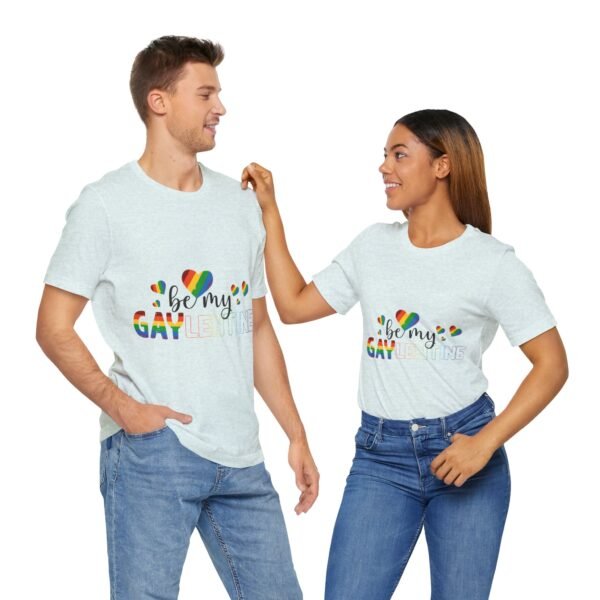 LGBT Flag T-shirt Valentines Day Unisex Size - Be My Gaylentine - Image 24