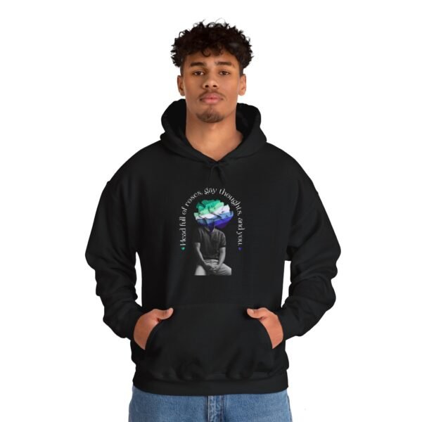 Gay Flag Hoodie Valentine's Day Unisex Size - Head Full Of Roses - Image 11
