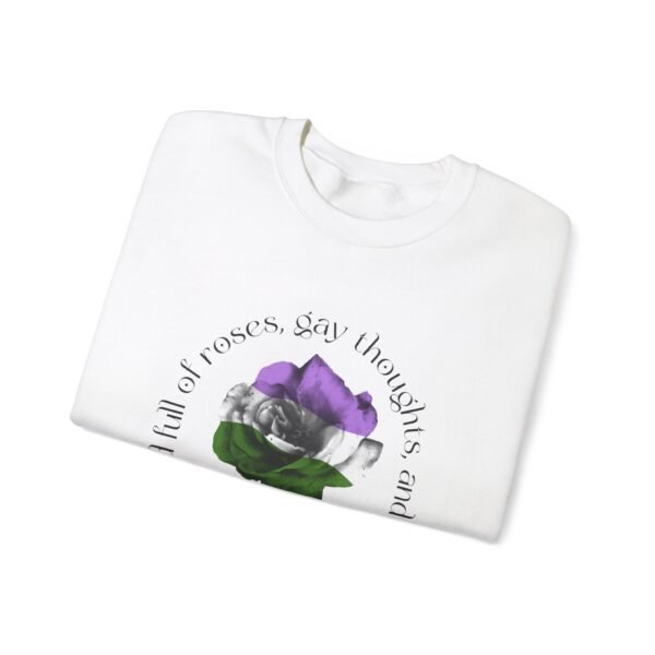 Gender Queer Flag Heavy Blend Crewneck Sweatshirt Valentines Day Unisex Size - Head Full Of Roses - Image 3