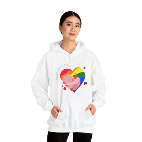 Lgbt Flag Hoodie Valentine's Day Unisex Size - Self Love First - Image 4