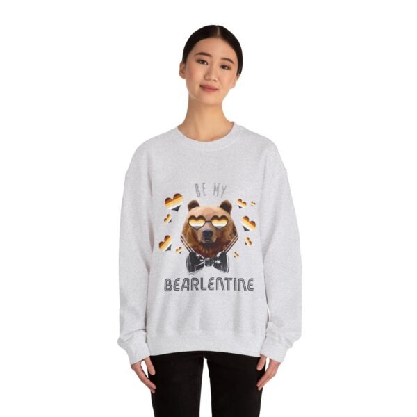 Bear Flag Heavy Blend Crewneck Sweatshirt Valentines Day Unisex Size - Be My Bearlentine - Image 4