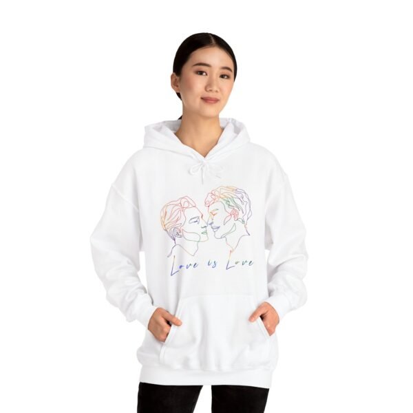 Gay Flag Hoodie Valentine's Day Unisex Size - Love Is Love - Image 5