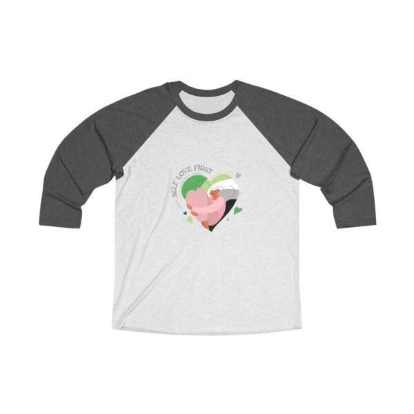 Aromantic Flag Tri-Blend Raglan Tee Valentines Day Unisex Size - Self Love First