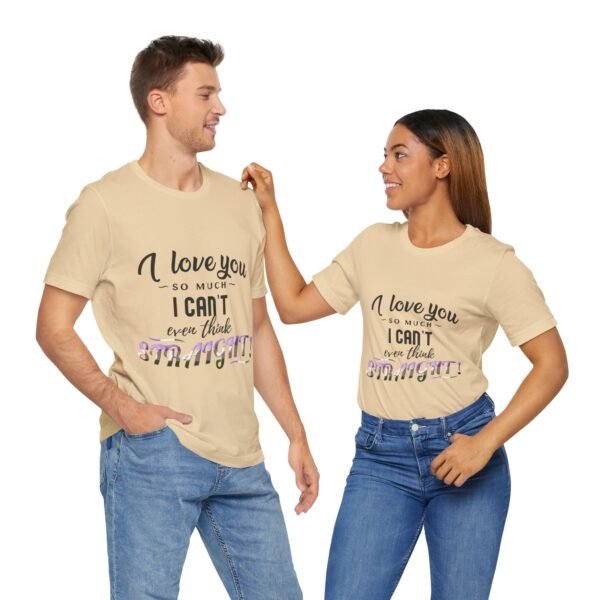 Genderqueer Flag T-shirt Valentines Day Unisex Size - I Can't Even Think Straight - Image 8