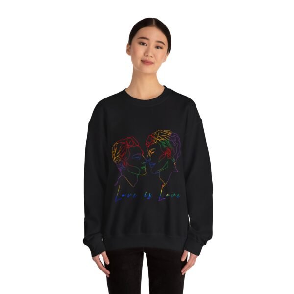 Gay Flag Heavy Blend Crewneck Sweatshirt Valentines Day Unisex Size - Love Is Love - Image 8