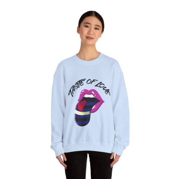 Leather Flag Heavy Blend Crewneck Sweatshirt Valentines Day Unisex Size - Taste Of Love - Image 8