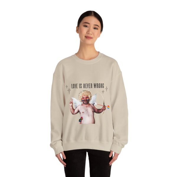 Pansexual Flag Heavy Blend Crewneck Sweatshirt Valentines Day Unisex Size - Love Is Never Wrong - Image 8