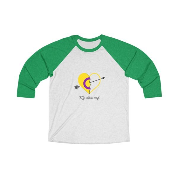 Intersexual Flag Tri-Blend Raglan Tee Valentines Day Unisex Size - My Other Half - Image 5
