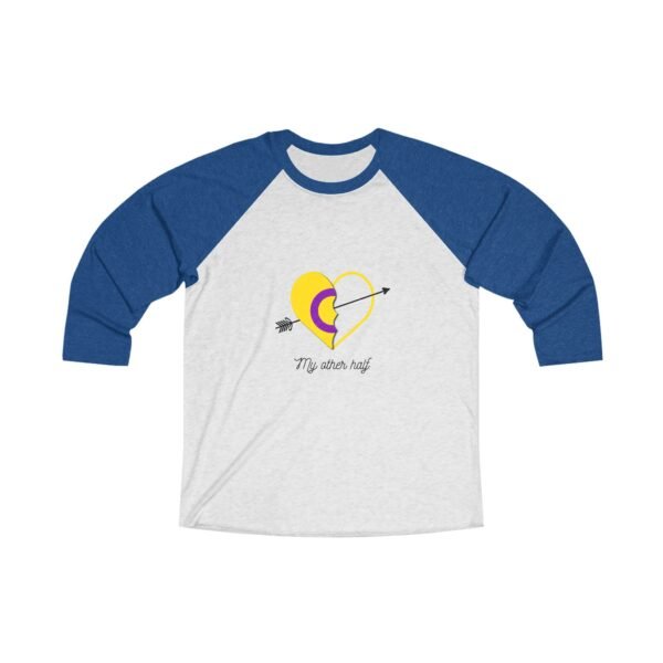 Intersexual Flag Tri-Blend Raglan Tee Valentines Day Unisex Size - My Other Half - Image 7