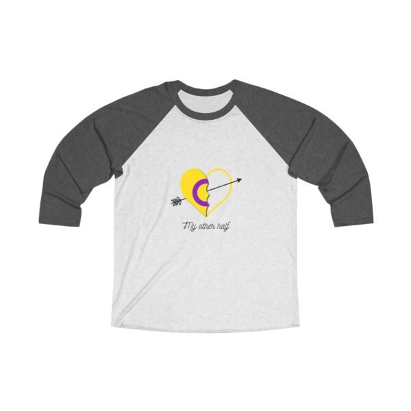 Intersexual Flag Tri-Blend Raglan Tee Valentines Day Unisex Size - My Other Half