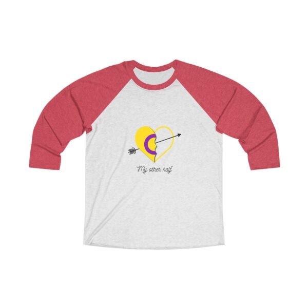 Intersexual Flag Tri-Blend Raglan Tee Valentines Day Unisex Size - My Other Half - Image 3