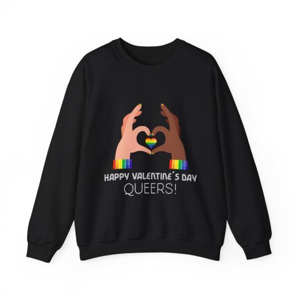 LGBT Flag Heavy Blend Crewneck Sweatshirt Valentines Day Unisex Size - Happy Valentines Day Queers - Image 5