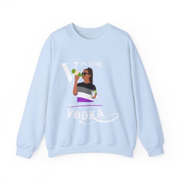 Asexual Flag Heavy Blend Crewneck Sweatshirt Valentines Day Unisex Size - V Is For Valentine - Image 9