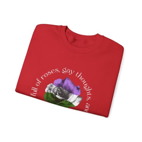 Gender Queer Flag Heavy Blend Crewneck Sweatshirt Valentines Day Unisex Size - Head Full Of Roses - Image 19