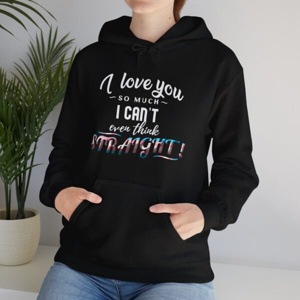 Transgender Flag Hoodie Valentine's Day Unisex Size - I Can't Even Think Straight - Image 7